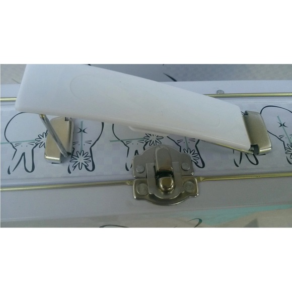 2pc White Bunny Print Metal Lunch Boxes rabbits design 1large 1small must see NW - Picture 3 of 16